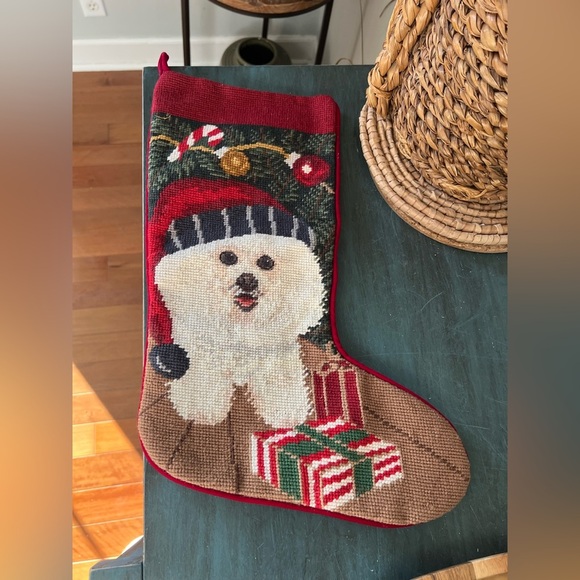 Other - BICHON FRISE Christmas Needlepoint Stocking Christmastime